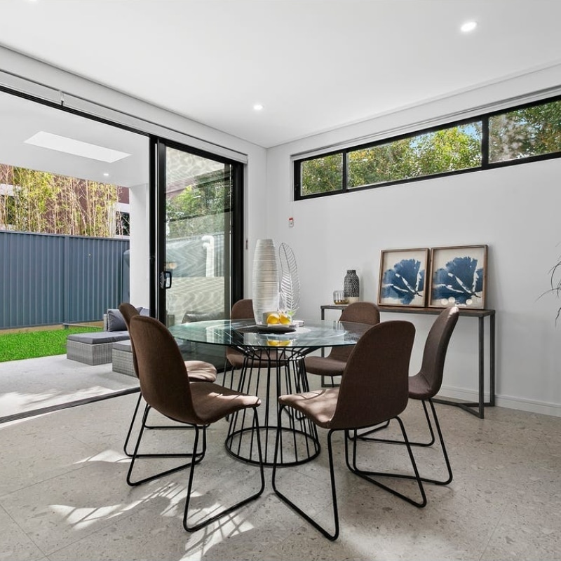 Modern living room at 12 Pillars Place, Matraville — designed and built by Sydney East Building & Renovations.