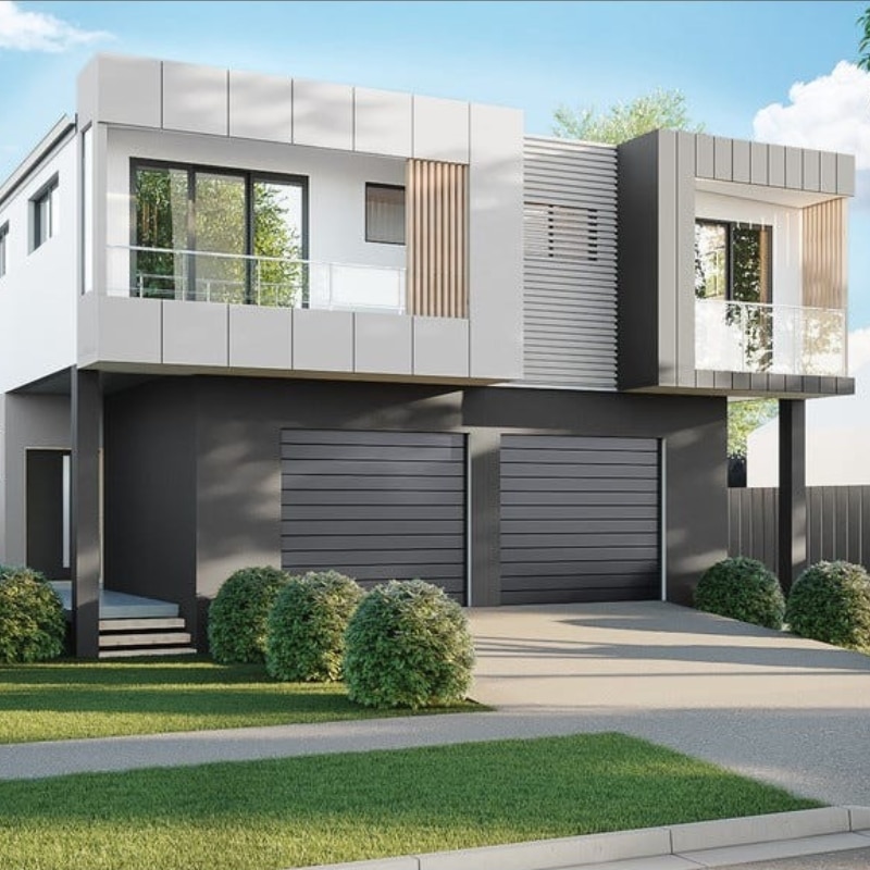 Architectural design and overall appearance of a modern two-storey house at 91 King Street, Mascot, built by Sydney East Building & Renovations.