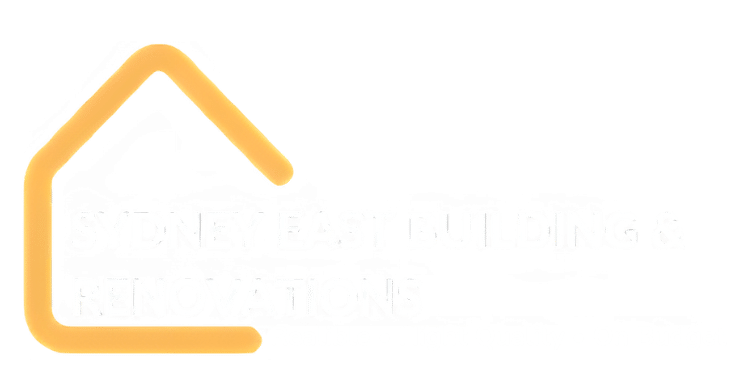 Logo of Sydney East Building & Renovations, featuring a house outline and the slogan: "Reliable • High Quality • On Budget."